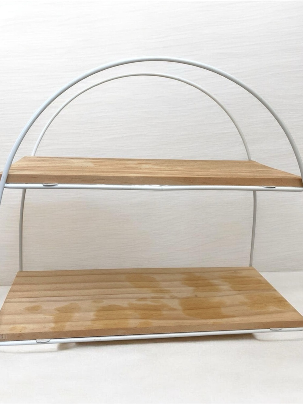 Natural Wood Two-Tier Shelf